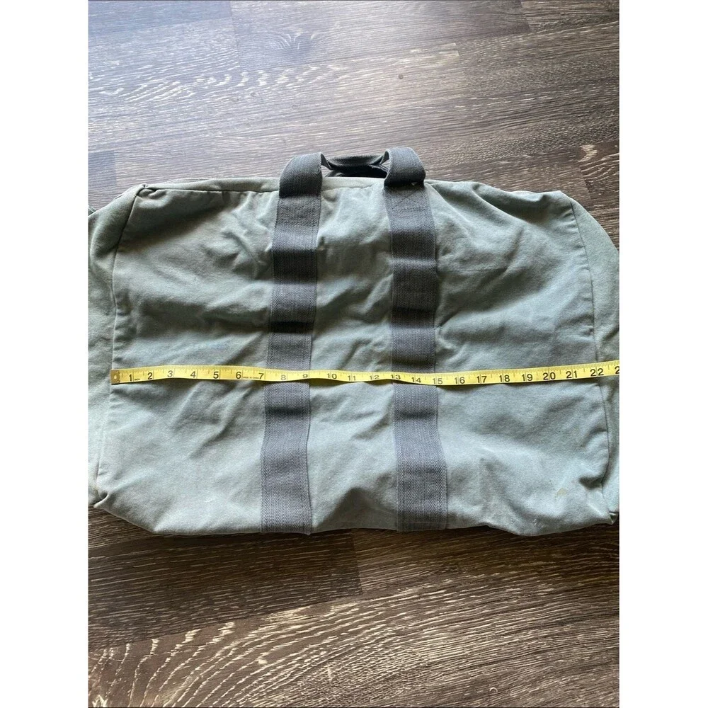 Vintage Military Duffel Bag / Kit Bag Olive Green Canvas Large Utility Carry Bag